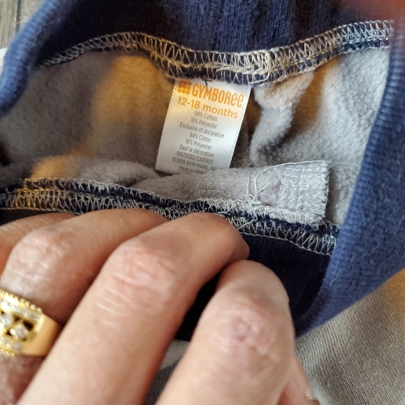 12-18M Gray And Blue Joggers - Picture 2 of 2